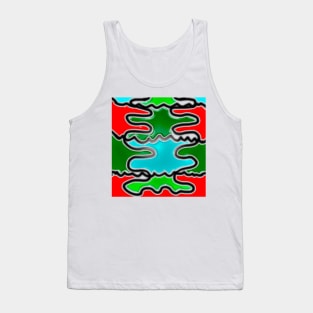 Green red black and light blue expressionsshapes with different color styles and themes. Tank Top